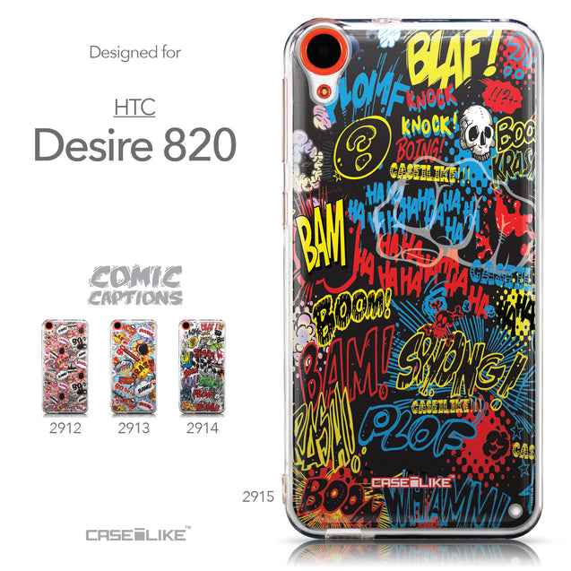 Collection - CASEiLIKE HTC Desire 820 back cover Comic Captions Black 2915