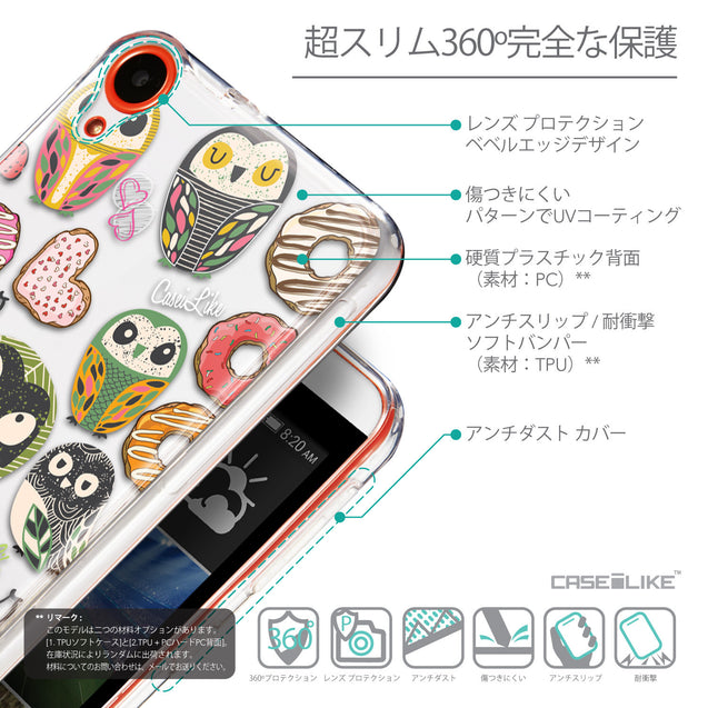 Details in Japanese - CASEiLIKE HTC Desire 820 back cover Owl Graphic Design 3315
