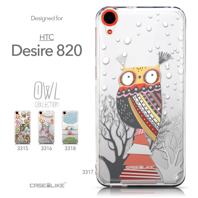Collection - CASEiLIKE HTC Desire 820 back cover Owl Graphic Design 3317