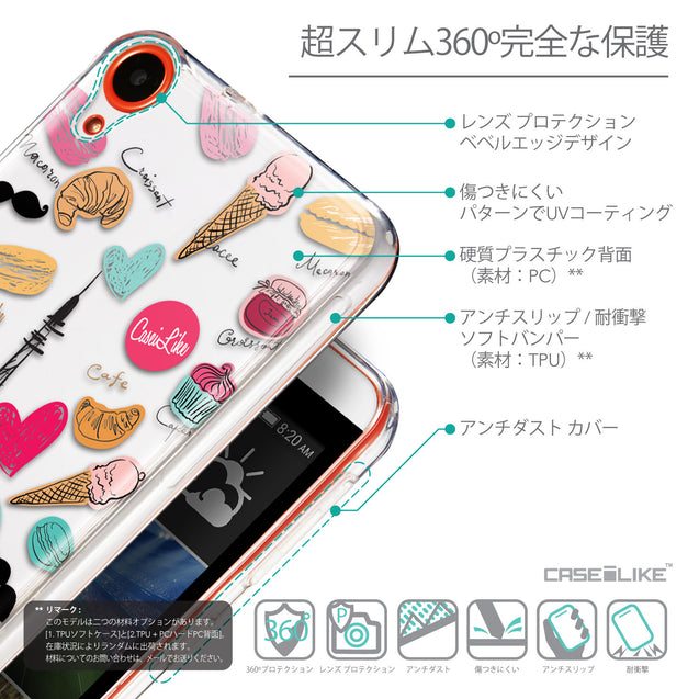 Details in Japanese - CASEiLIKE HTC Desire 820 back cover Paris Holiday 3904