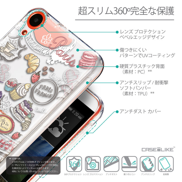 Details in Japanese - CASEiLIKE HTC Desire 820 back cover Paris Holiday 3907