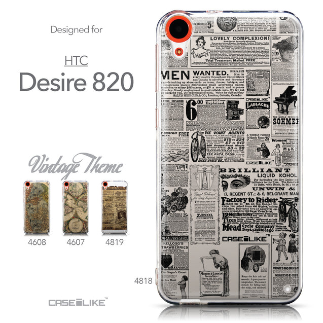 Collection - CASEiLIKE HTC Desire 820 back cover Vintage Newspaper Advertising 4818