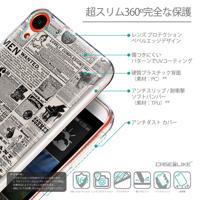 Details in Japanese - CASEiLIKE HTC Desire 820 back cover Vintage Newspaper Advertising 4818