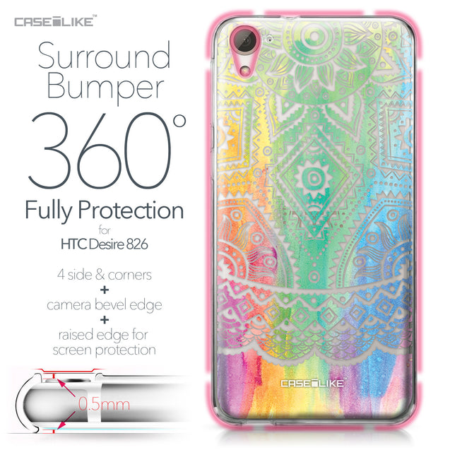 HTC Desire 826 case Indian Line Art 2064 Bumper Case Protection | CASEiLIKE.com