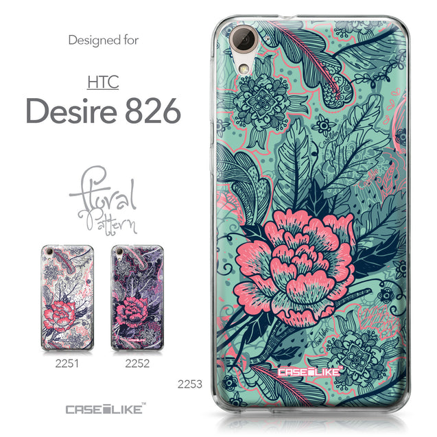 HTC Desire 826 case Vintage Roses and Feathers Turquoise 2253 Collection | CASEiLIKE.com