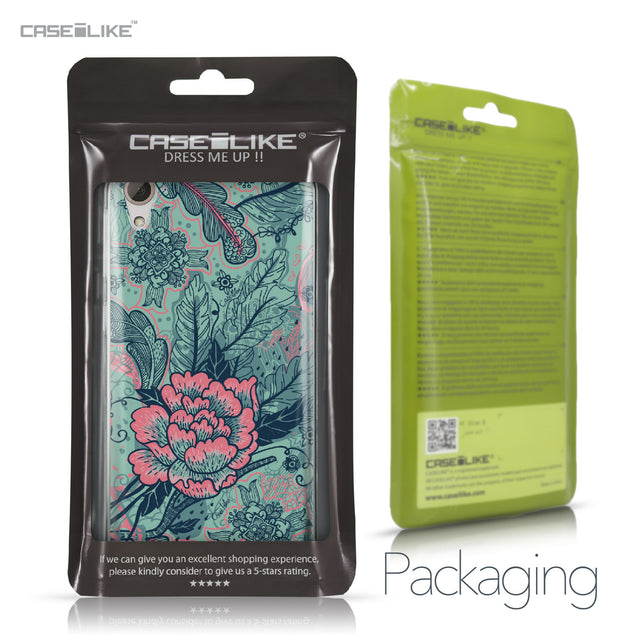 HTC Desire 826 case Vintage Roses and Feathers Turquoise 2253 Retail Packaging | CASEiLIKE.com
