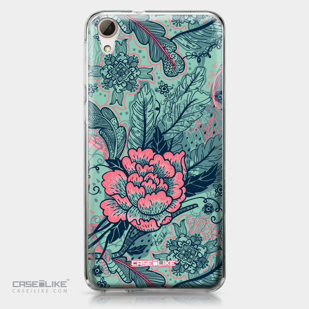 HTC Desire 826 case Vintage Roses and Feathers Turquoise 2253 | CASEiLIKE.com