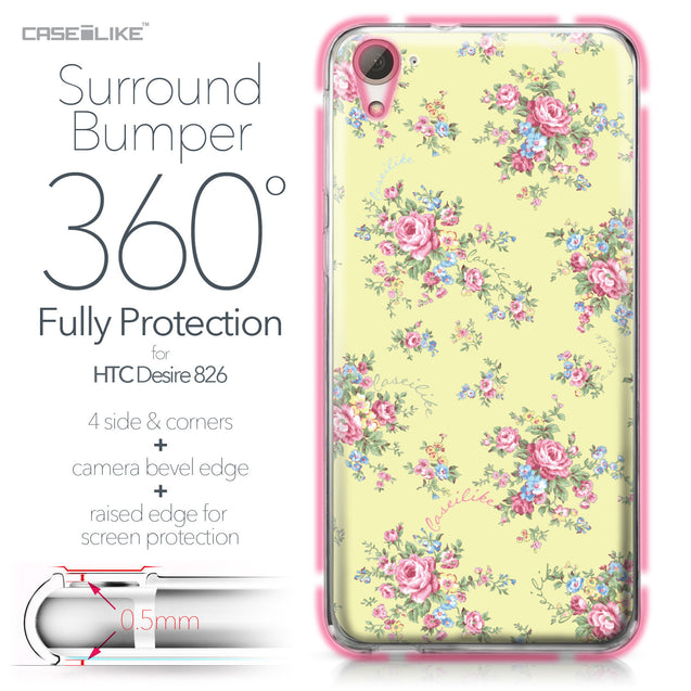 HTC Desire 826 case Floral Rose Classic 2264 Bumper Case Protection | CASEiLIKE.com