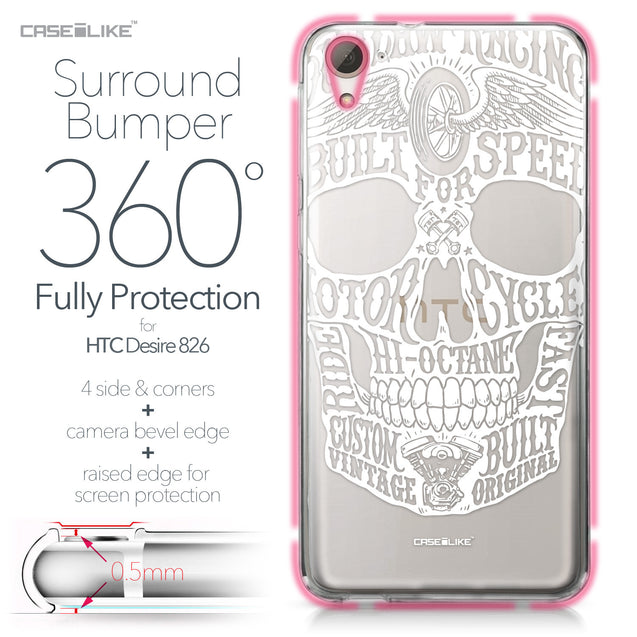 HTC Desire 826 case Art of Skull 2530 Bumper Case Protection | CASEiLIKE.com
