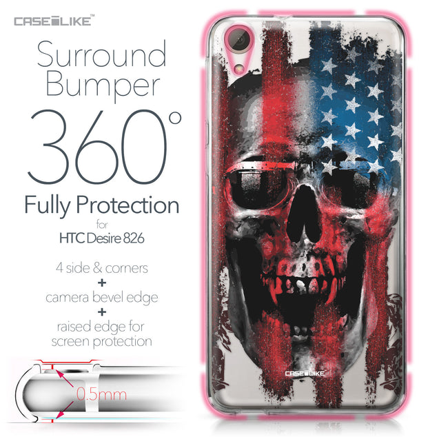 HTC Desire 826 case Art of Skull 2532 Bumper Case Protection | CASEiLIKE.com