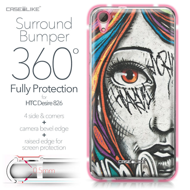 HTC Desire 826 case Graffiti Girl 2724 Bumper Case Protection | CASEiLIKE.com