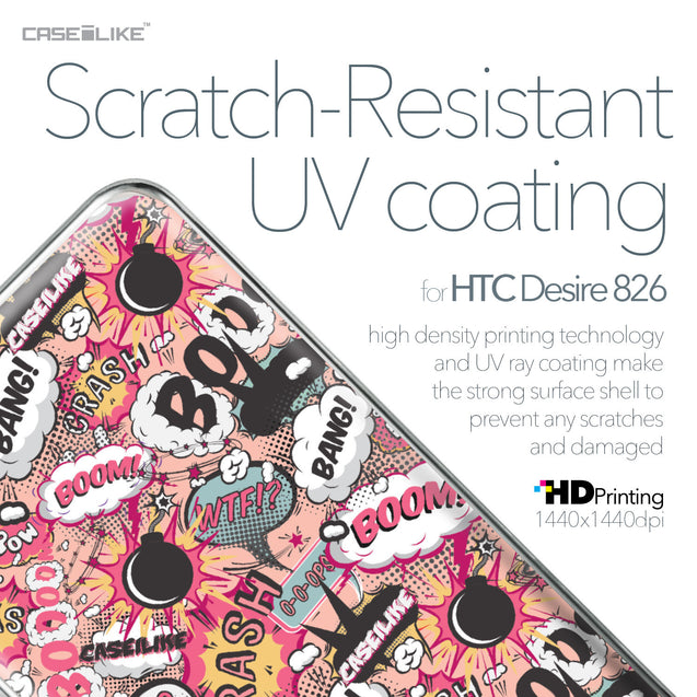 HTC Desire 826 case Comic Captions Pink 2912 with UV-Coating Scratch-Resistant Case | CASEiLIKE.com