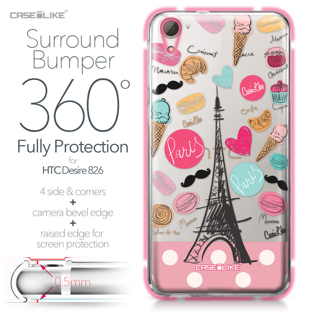 HTC Desire 826 case Paris Holiday 3904 Bumper Case Protection | CASEiLIKE.com