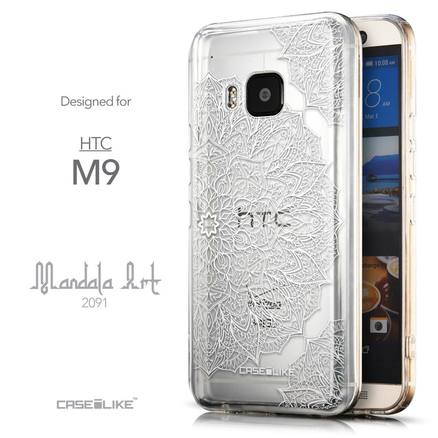 Front & Side View - CASEiLIKE HTC One M9 back cover Mandala Art 2091
