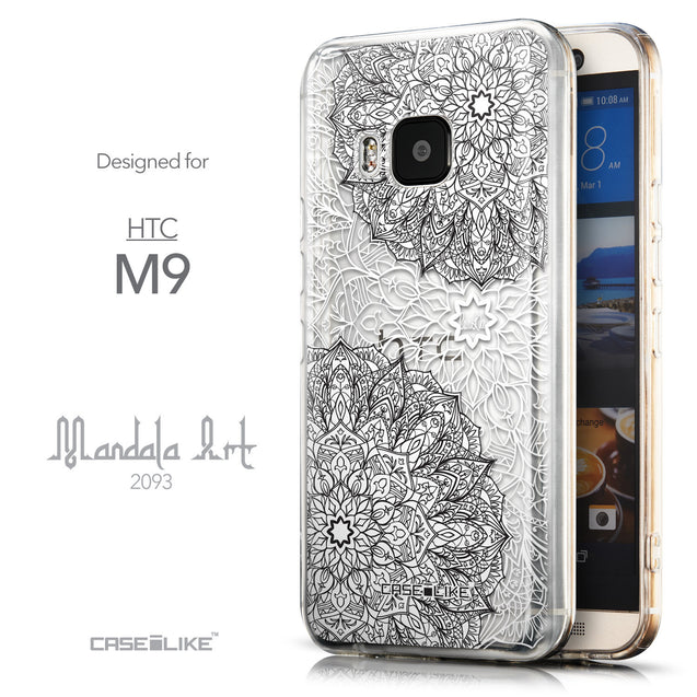 Front & Side View - CASEiLIKE HTC One M9 back cover Mandala Art 2093