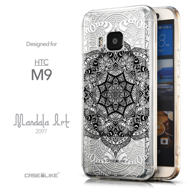Front & Side View - CASEiLIKE HTC One M9 back cover Mandala Art 2097