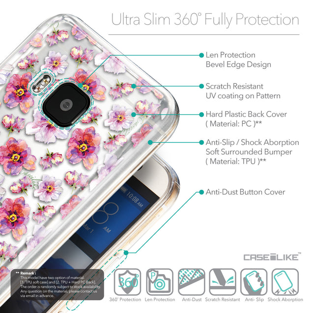 Details in English - CASEiLIKE HTC One M9 back cover Watercolor Floral 2232