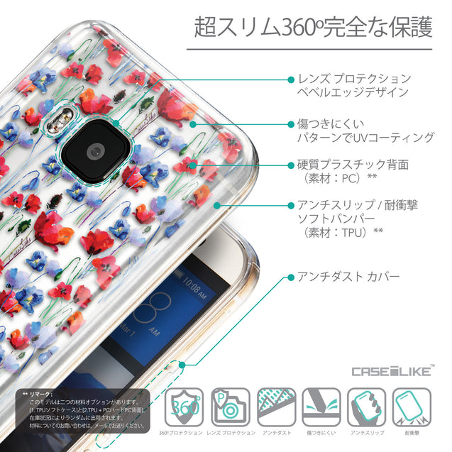 Details in Japanese - CASEiLIKE HTC One M9 back cover Watercolor Floral 2233