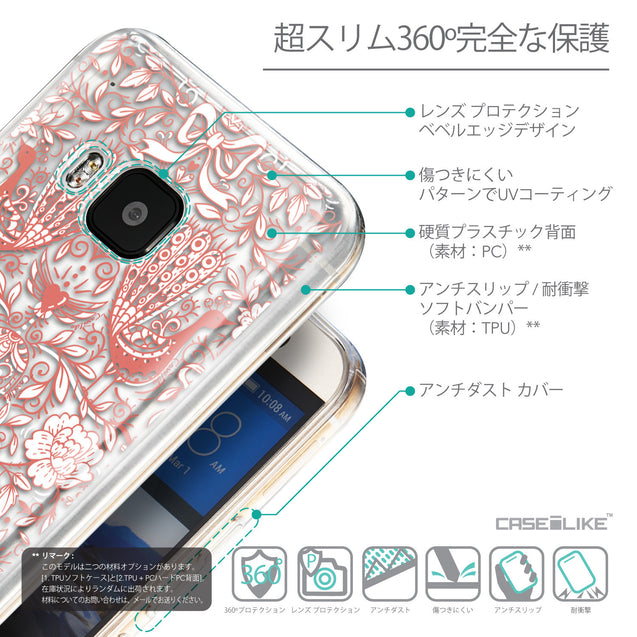 Details in Japanese - CASEiLIKE HTC One M9 back cover Roses Ornamental Skulls Peacocks 2237