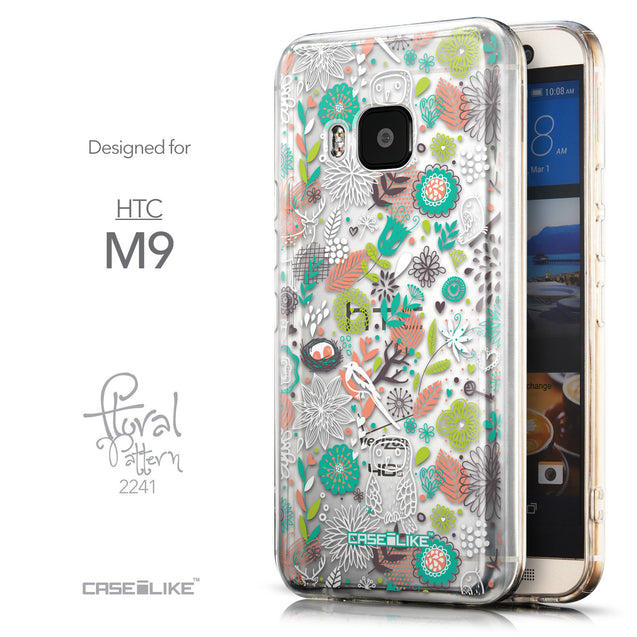 Front & Side View - CASEiLIKE HTC One M9 back cover Spring Forest White 2241