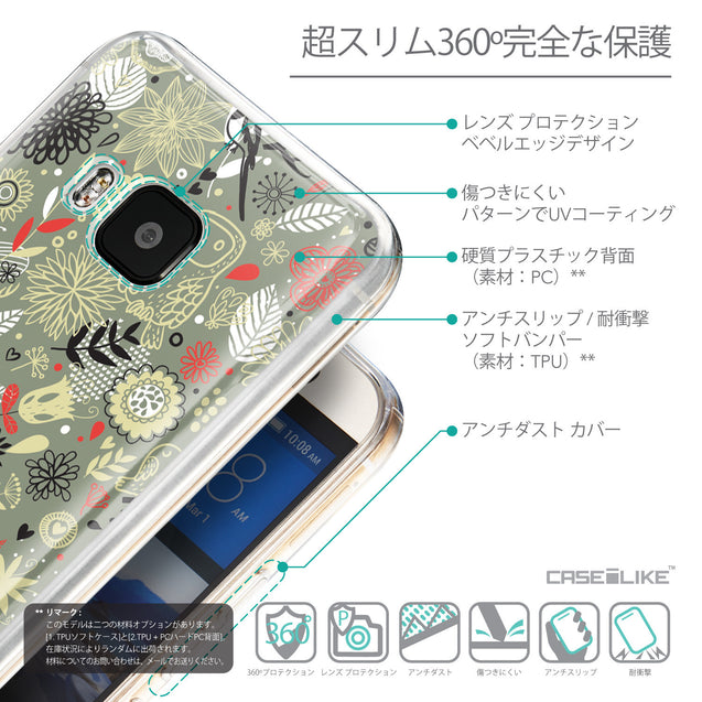 Details in Japanese - CASEiLIKE HTC One M9 back cover Spring Forest Gray 2243