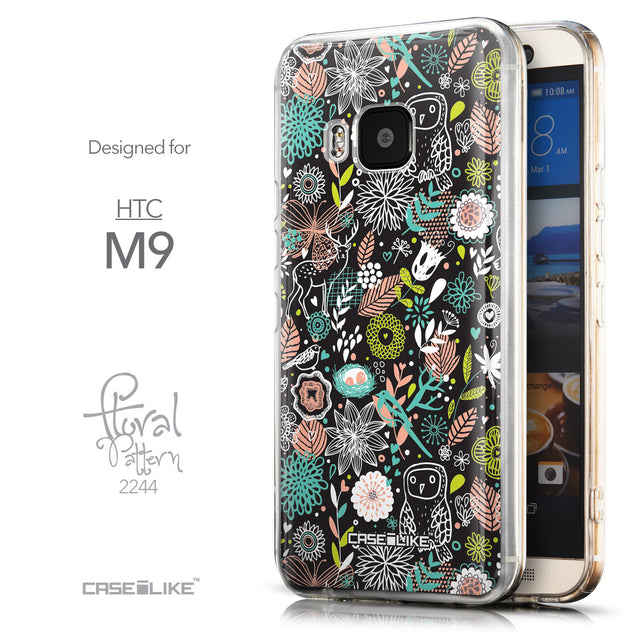 Front & Side View - CASEiLIKE HTC One M9 back cover Spring Forest Black 2244