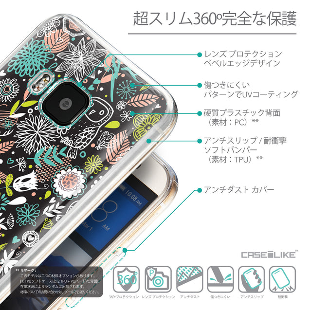 Details in Japanese - CASEiLIKE HTC One M9 back cover Spring Forest Black 2244