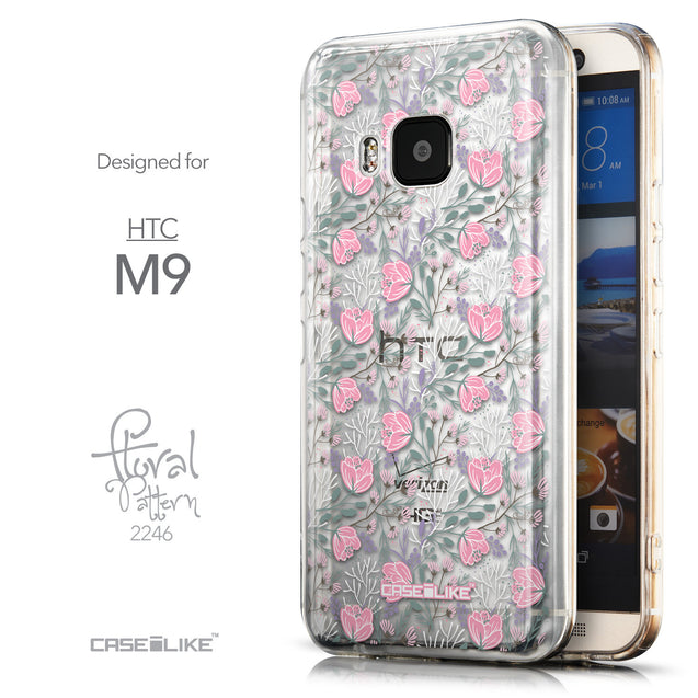 Front & Side View - CASEiLIKE HTC One M9 back cover Flowers Herbs 2246
