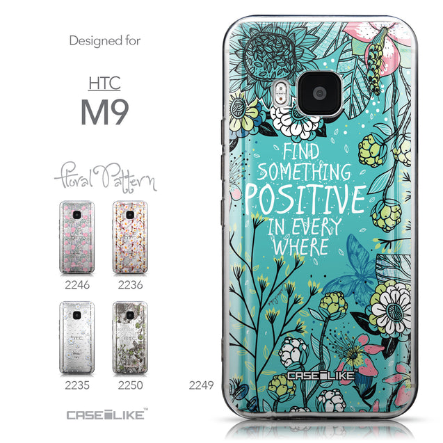 Collection - CASEiLIKE HTC One M9 back cover Blooming Flowers Turquoise 2249