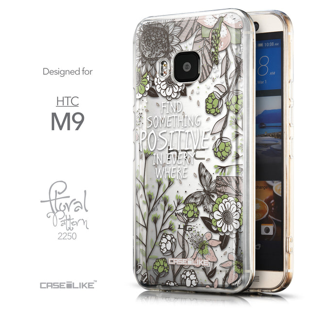 Front & Side View - CASEiLIKE HTC One M9 back cover Blooming Flowers 2250