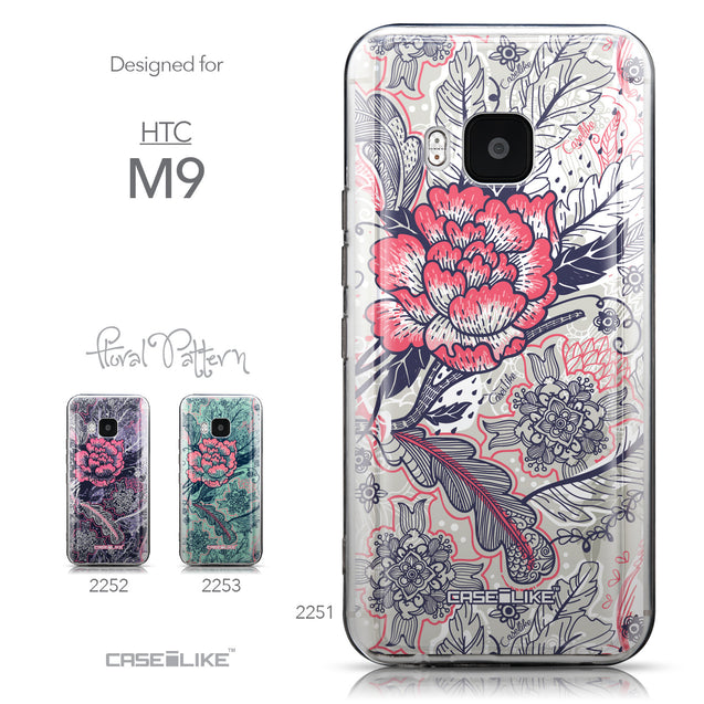 Collection - CASEiLIKE HTC One M9 back cover Vintage Roses and Feathers Beige 2251