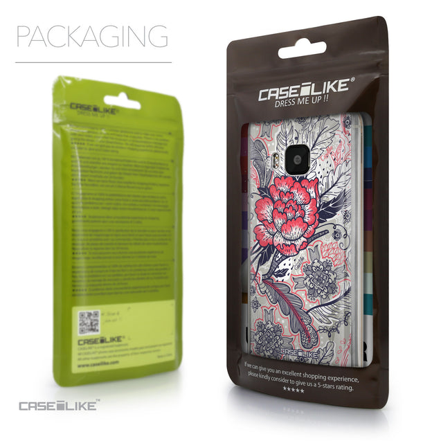 Packaging - CASEiLIKE HTC One M9 back cover Vintage Roses and Feathers Beige 2251