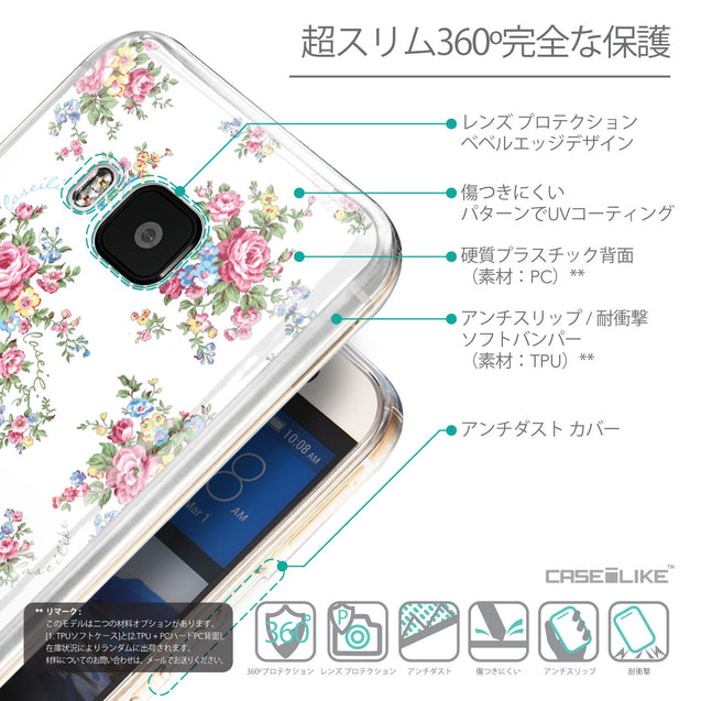 Details in Japanese - CASEiLIKE HTC One M9 back cover Floral Rose Classic 2260