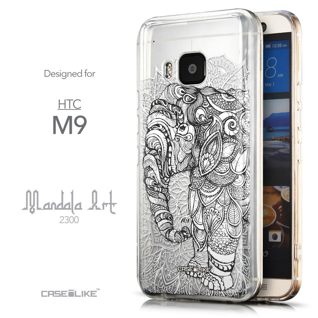 Front & Side View - CASEiLIKE HTC One M9 back cover Mandala Art 2300