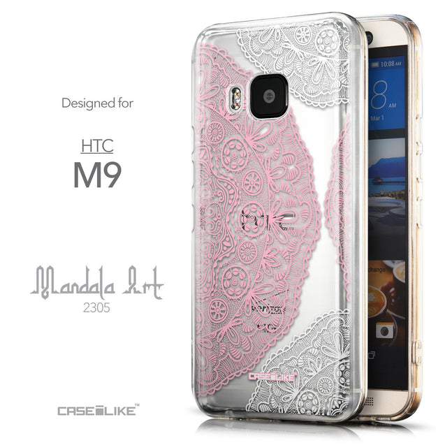 Front & Side View - CASEiLIKE HTC One M9 back cover Mandala Art 2305