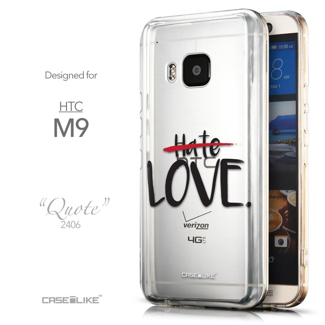 Front & Side View - CASEiLIKE HTC One M9 back cover Quote 2406