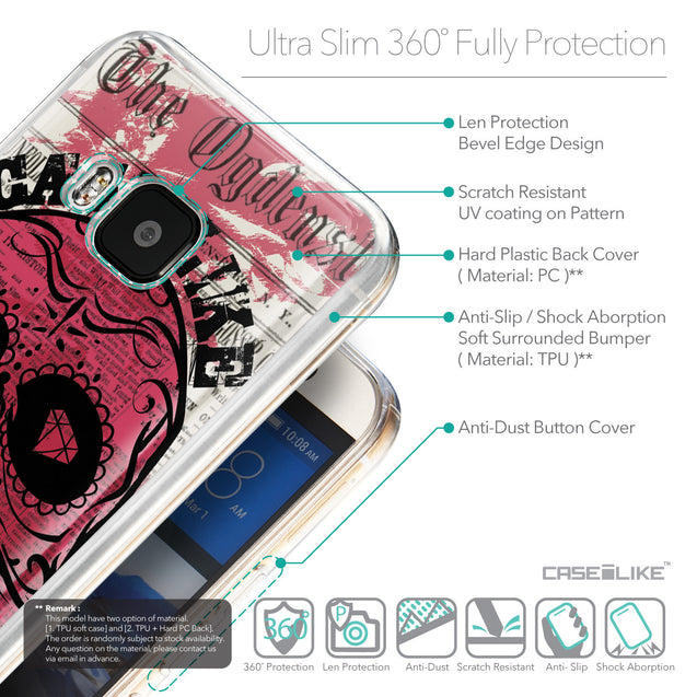 Details in English - CASEiLIKE HTC One M9 back cover Art of Skull 2523
