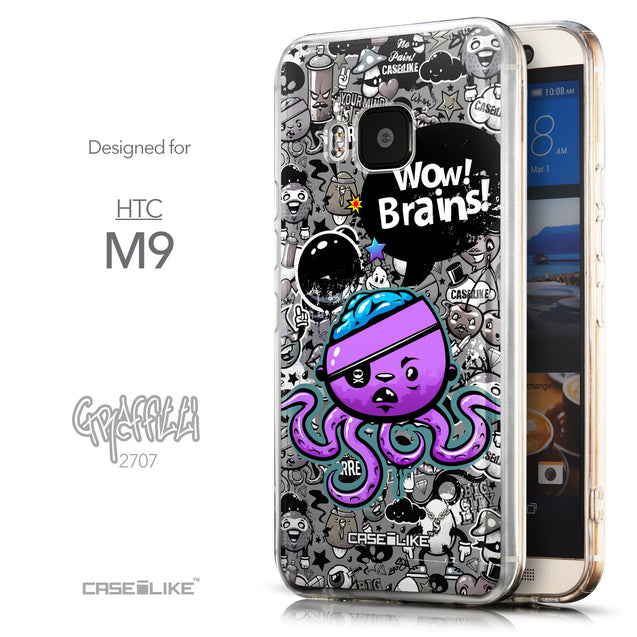 Front & Side View - CASEiLIKE HTC One M9 back cover Graffiti 2707