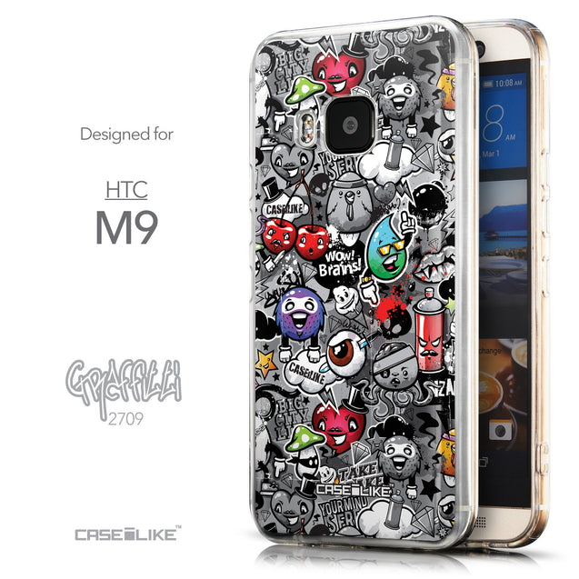 Front & Side View - CASEiLIKE HTC One M9 back cover Graffiti 2709