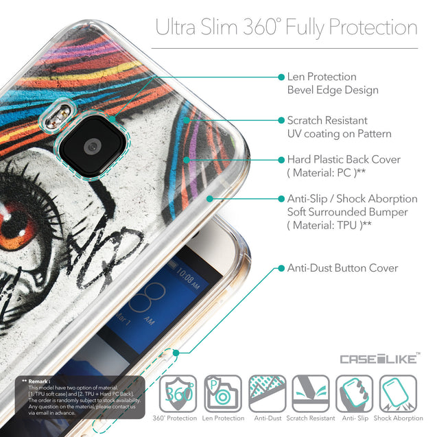Details in English - CASEiLIKE HTC One M9 back cover Graffiti Girl 2724