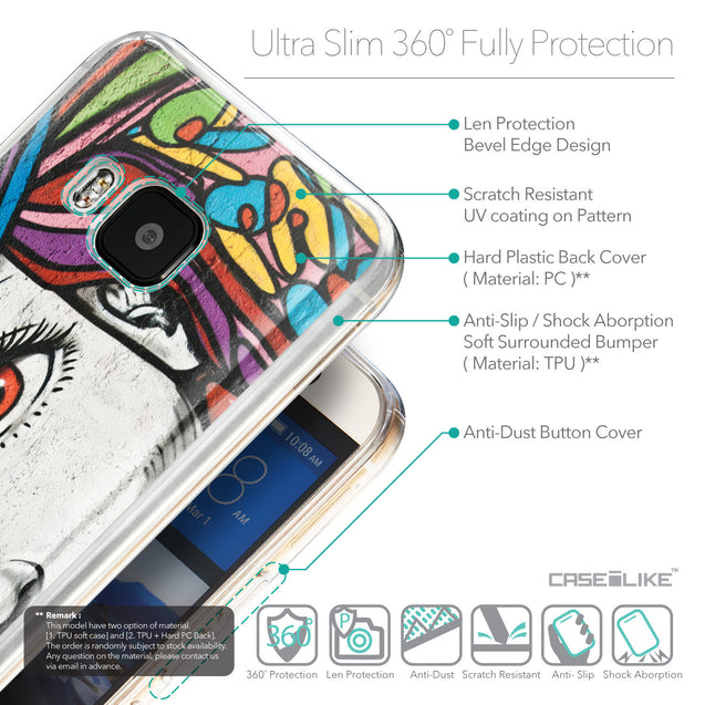 Details in English - CASEiLIKE HTC One M9 back cover Graffiti Girl 2725