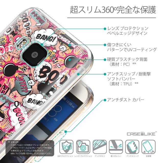 Details in Japanese - CASEiLIKE HTC One M9 back cover Comic Captions Pink 2912