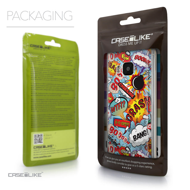Packaging - CASEiLIKE HTC One M9 back cover Comic Captions Blue 2913
