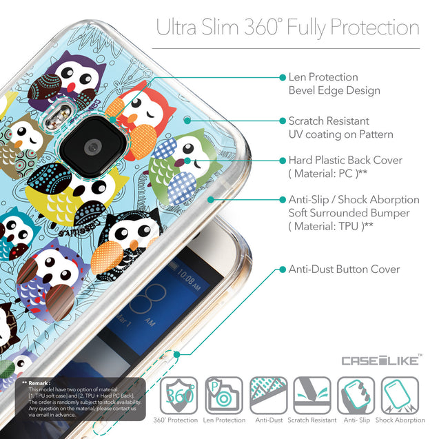 Details in English - CASEiLIKE HTC One M9 back cover Owl Graphic Design 3312