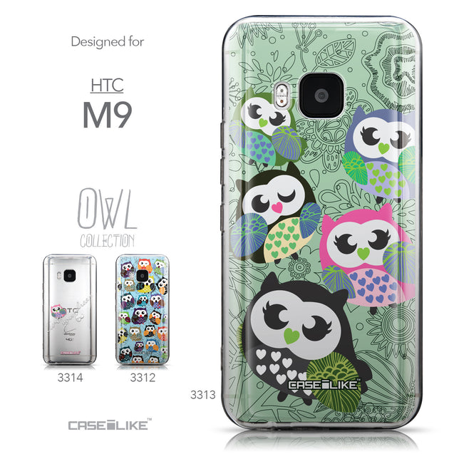 Collection - CASEiLIKE HTC One M9 back cover Owl Graphic Design 3313