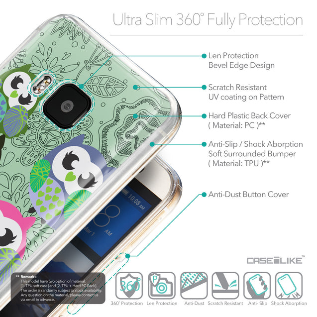 Details in English - CASEiLIKE HTC One M9 back cover Owl Graphic Design 3313