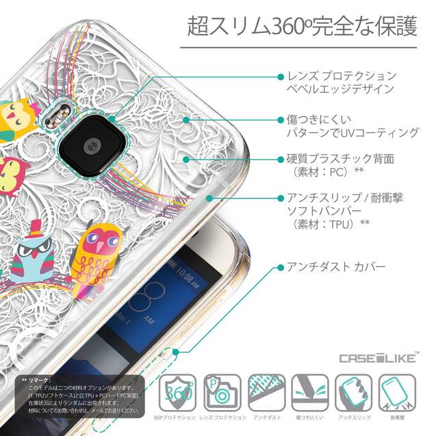Details in Japanese - CASEiLIKE HTC One M9 back cover Owl Graphic Design 3316
