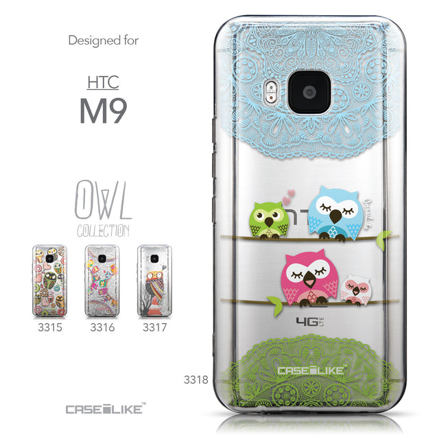 Collection - CASEiLIKE HTC One M9 back cover Owl Graphic Design 3318