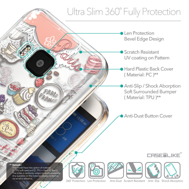 Details in English - CASEiLIKE HTC One M9 back cover Paris Holiday 3907