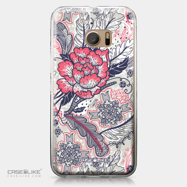 HTC 10 case Vintage Roses and Feathers Beige 2251 | CASEiLIKE.com